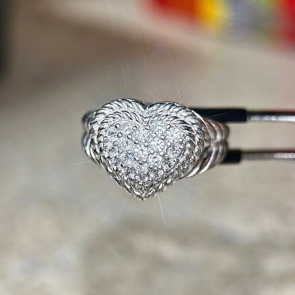 Judith Ripka Pave Cz Heart Ring - Picture 3 of 10
